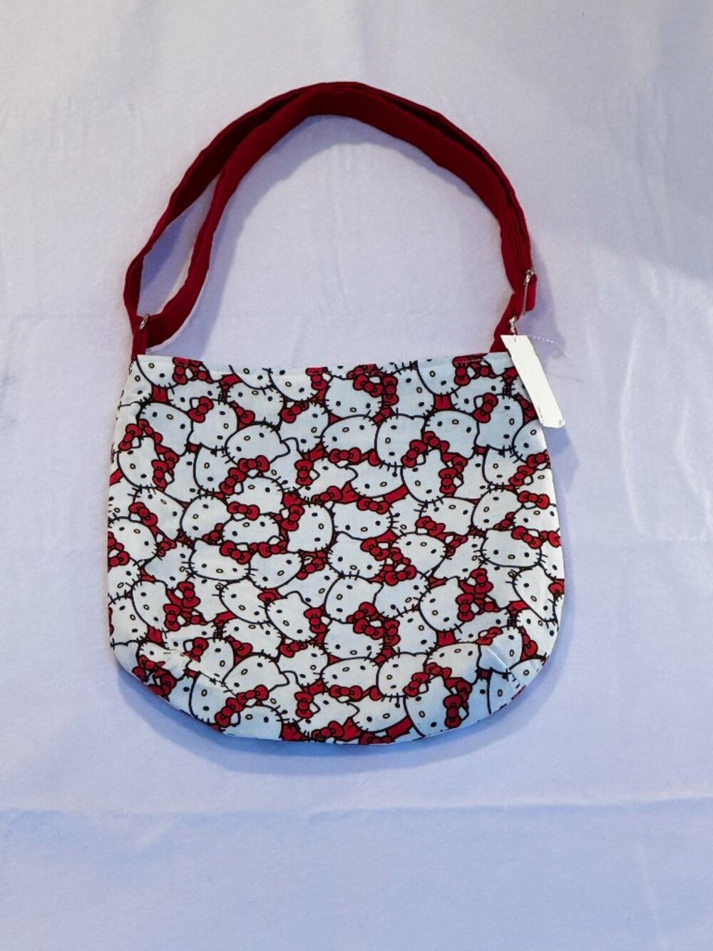 Sanrio Hello Kitty Canvas Hobo Crossbody Bag All Over Print NWT Red - Picture 3 of 10